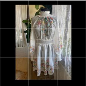 NWT Zimmerman Zinnia Shirred Short Dress - Ivory Floral